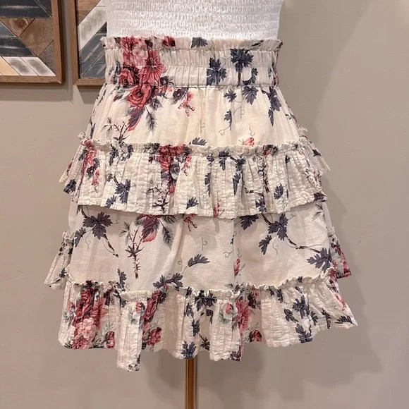 LoveShackFancy Floral Ruffle Mini Skirt XS - Picture 6 of 10